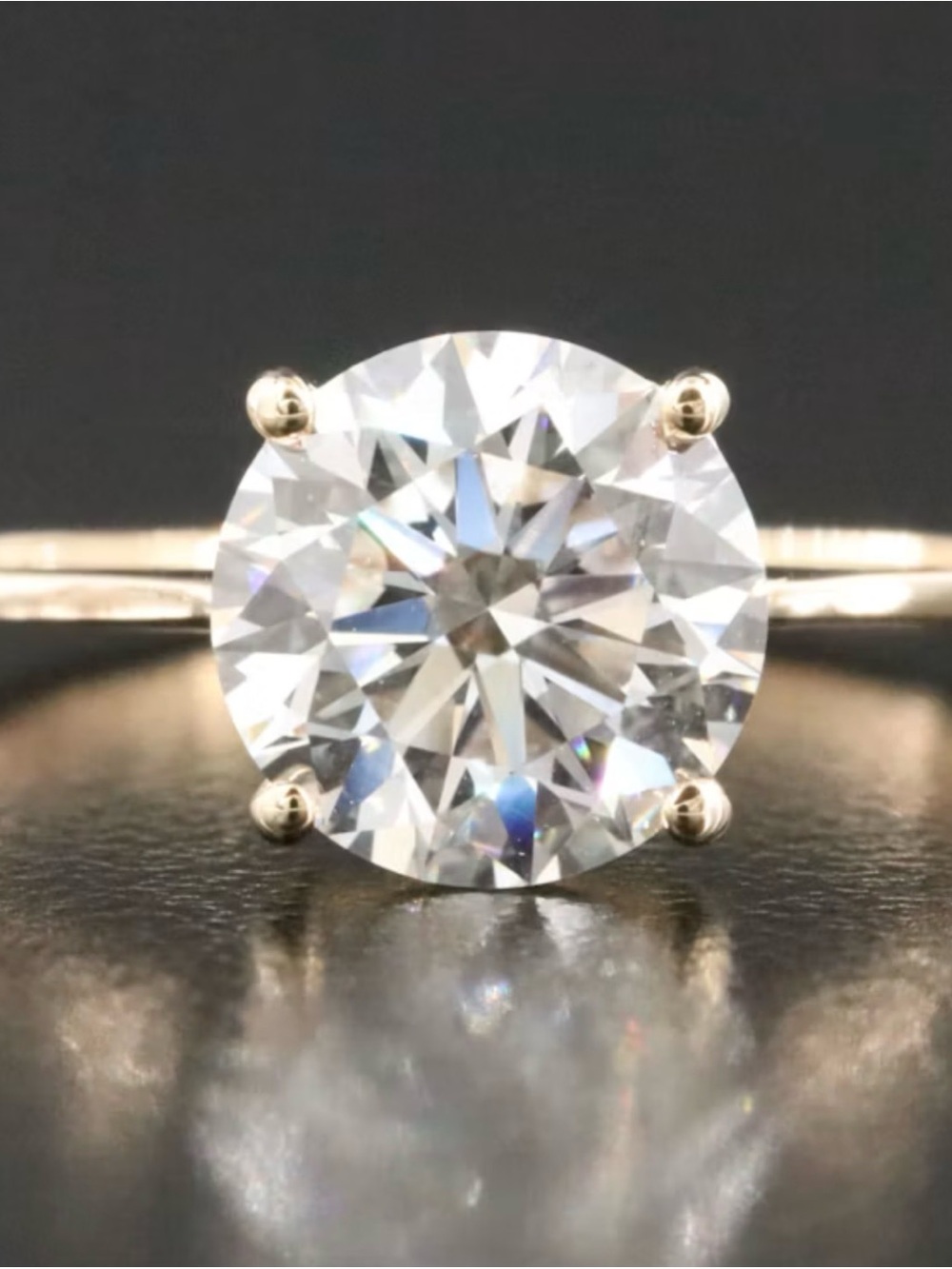 Round Solitaire ring in 14k solid gold